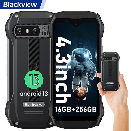 Blackview N6000 Mini Smartphone Incassable 4,3"" 16Go+256Go Dual SIM Android 13 - Noir