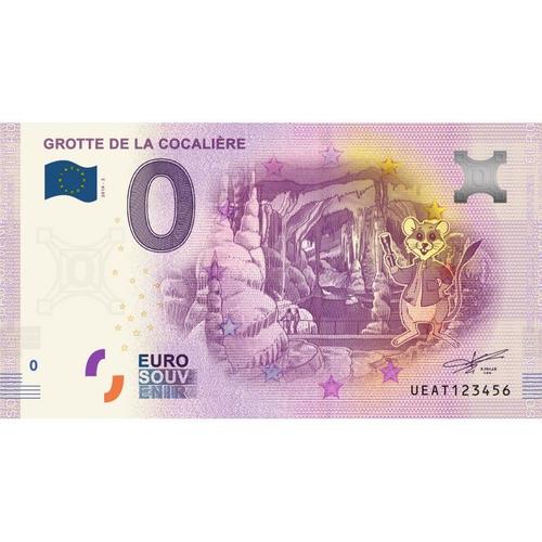 Billet 0 Euro Souvenir - Grotte De La Cocalière 2019