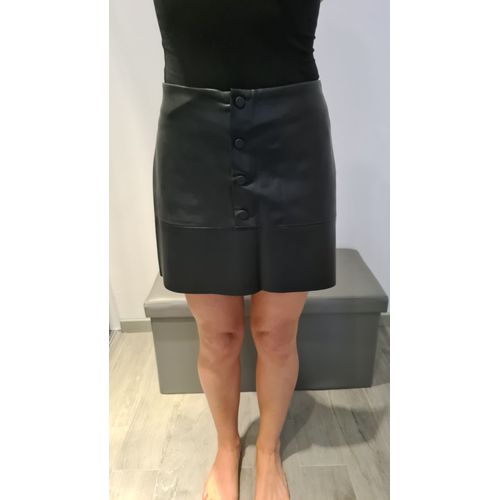 Jupe Zara Similicuir Noir Taille L (40)