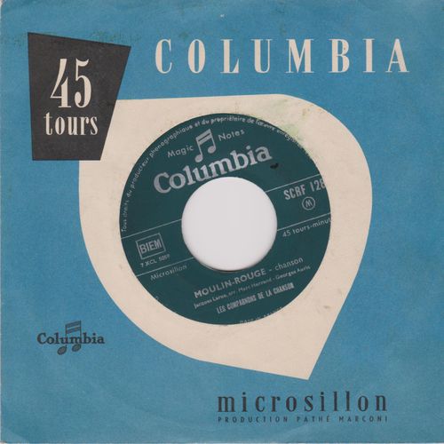 45 Trs Juke Box Les Compagnons De La Chanson Moulin-Rouge / C'était Mon Copain Pochette Columbia