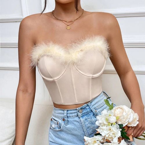Bustier En Patchwork De Plumes Pour Femmes,Corset Sexy,Cincher Off Initiated,Sophia Shaper,Slim Lady Party Club,2023