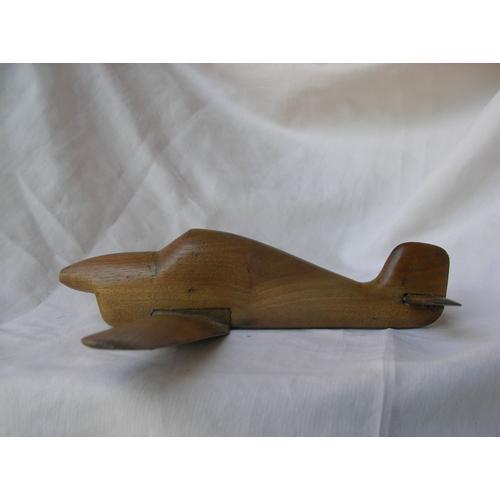 Ww2/Postwar Maquette En Bois Artisanale D'avion De Guerre