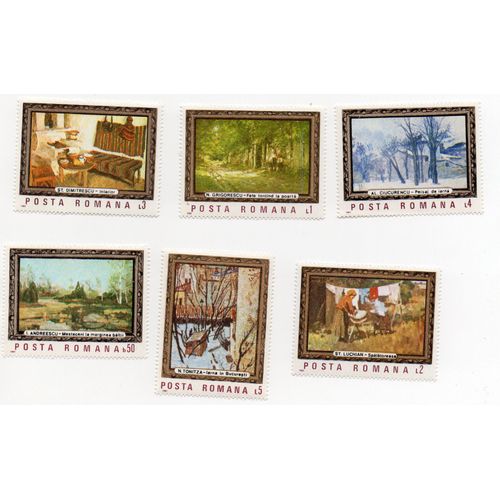 Roumanie- Lot De 6 Timbres Neufs- Tableaux