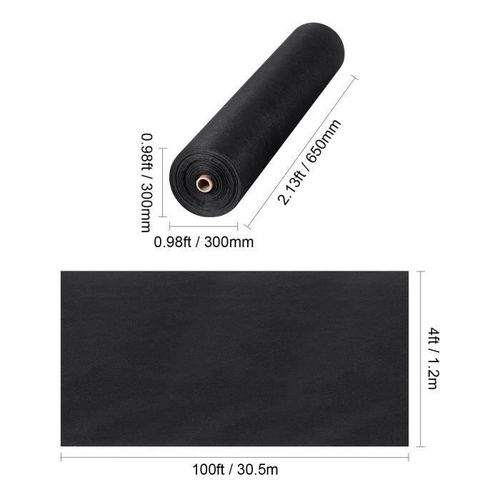 Géotextile Non Tissé-Vevor-Anti-Mauvaises Herbes-1,2x30,5 M-271 G-M²-Systèmes De Drainage-Aménagement Paysager-Couvre-Sol-Noir
