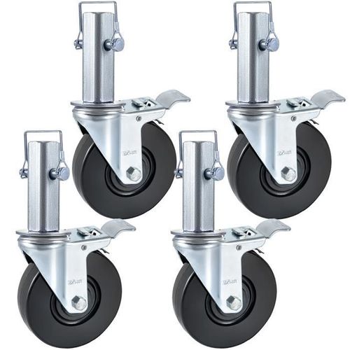 Roulettes pivotantes en polyuréthane-VEVOR- noyau en fer 12,7 cm,capacité de charge 200 kg par roue, lot de 4, 5 pouces