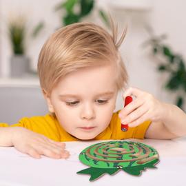 Brussels08 Labyrinthe magnétique en bois avec perles et baguette magnétique pour enfants 