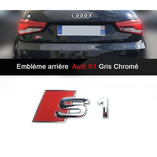 Emblème S1 Arrière Coffre Gris Chromé 105x38 Mm Audi A1 S1