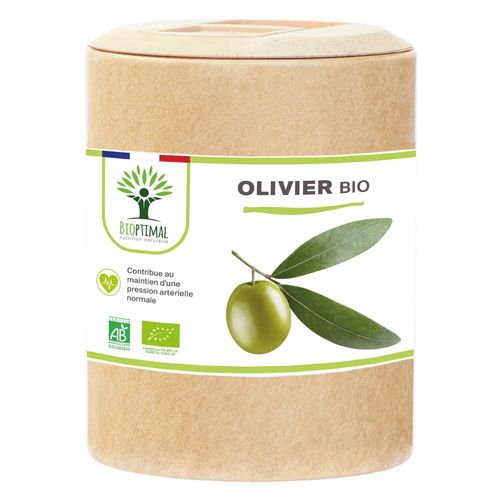 Olivier Bio - Complément Alimentaire - Circulation Sanguine Diurétique Défenses Immunitaires - Feuilles D'olivier En Poudre - Fabriqué En France - 200 Gélules 