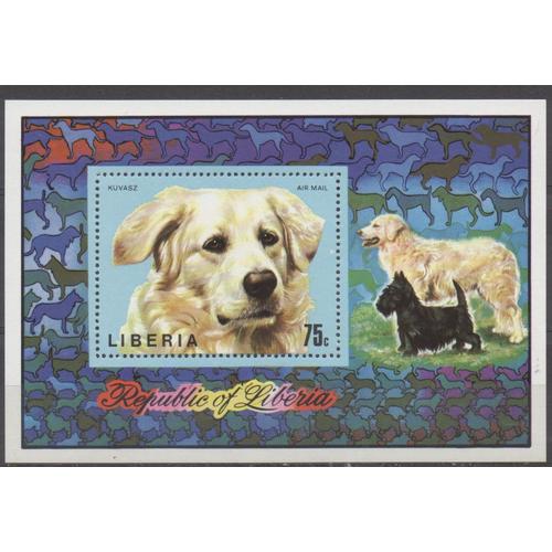 Libéria Timbre Le Chien Kuvasz