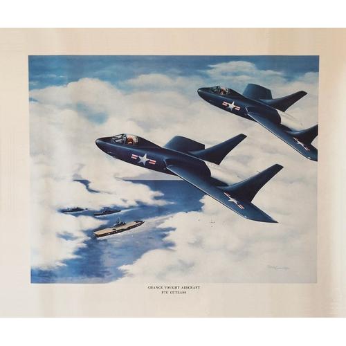 Chance Vought F-7u Cutlass (Aviation Us Navy ) Affiche 1952