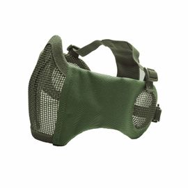 Masque De Protection Demi Visage Grillage Et Nylon Od Avec Coussinets Joues Et Protection Oreilles 19254 Airsoft