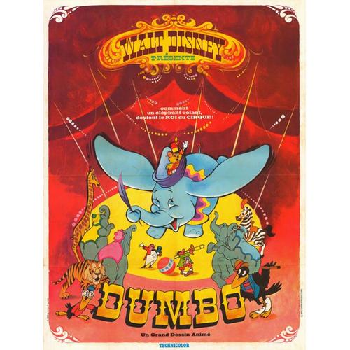 Dumbo - Walt Disney - Affiche Originale Cinéma - 60 X 80 - 1970 -