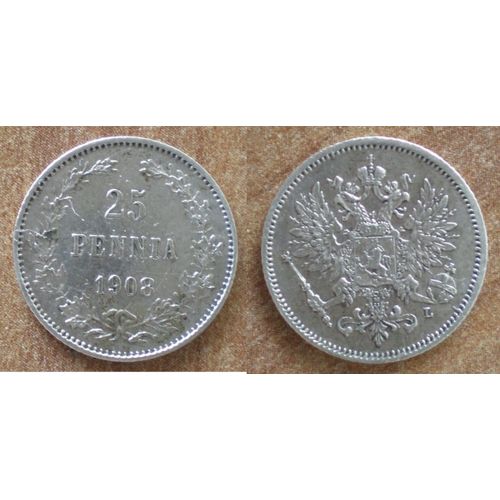 Finlande 5 Pennia 1908 Piece Argent Europe Markka