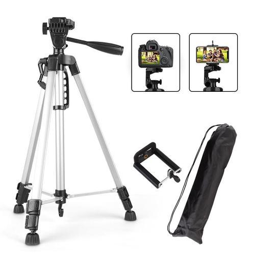 Argent - trépied d'appareil photo DSLR 50-140cm, support Portable Flexible pour Gopro, iPhone, Canon, Nikon, Sony, avec Clip de téléphone avec vis 1/4