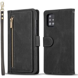 Etui Pour Samsung Galaxy A51, Coque En Cuir Premium Avec Porte-Carte Grande Capacite Et Support Housse De Protection Multifonctionnelle Compatible Avec Samsung Galaxy A51 - Noir
