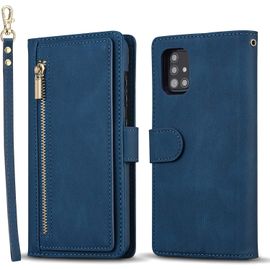 Etui Pour Samsung Galaxy A51, Coque En Cuir Premium Avec Porte-Carte Grande Capacite Et Support Housse De Protection Multifonctionnelle Compatible Avec Samsung Galaxy A51 - Bleu