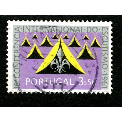 Timbre Oblitéré Portugal, 18 Conferencia Internacional Escutismo 1961, 3s50