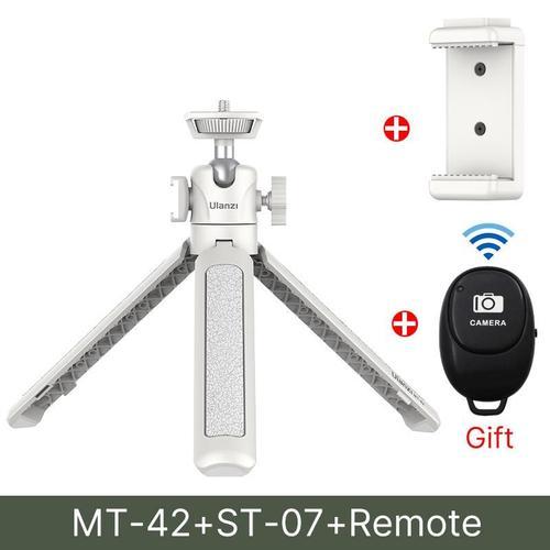 Blanc pour Smartphone - MT-16 Extensible Mini Trépied avec Griffe pour Micro LED Lumière Selfie Bâton Webcam Trépied pour iPhone DSLR Sony Gopro Vlog