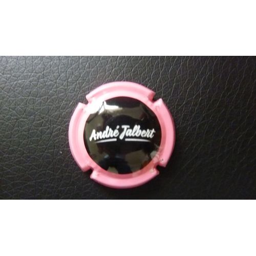Capsule De Cidre André Jalbert, Fond Noir, Écriture Blanche, Contour Rose , 26 Mm = Cidre Rosé