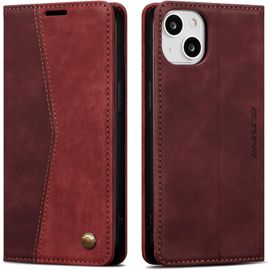 Coque Compatible Avec Iphone 14 Housse, Pochette Fermeture Magnetique Avec Emplacements Cartes, Premium Pu Protection Etui Flip Case Pour Iphone 14 - Bordeauxe