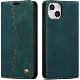 Coque Compatible Avec Iphone 14 Housse, Pochette Fermeture Magnetique Avec Emplacements Cartes, Premium Pu Protection Etui Flip Case Pour Iphone 14 - Verte