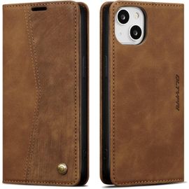 Coque Compatible Avec Iphone 14 Housse, Pochette Fermeture Magnetique Avec Emplacements Cartes, Premium Pu Protection Etui Flip Case Pour Iphone 14 - Marrone
