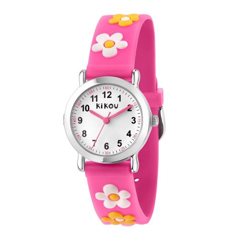Montre Enfant Kikou Mignon En Silicone Rose