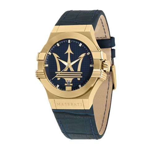 Montre Homme Maserati Potenza En Cuir Bleu