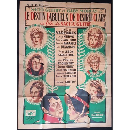 Le Destin Fabuleux De Désirée Clary - Film 1941 De Sacha Guitry Avec Gaby Morlay, Jacques Varenne, Jean-Louis Barrault Est Napoléon Bonaparte - Affiche De Cinéma Originale 120x160 Cm - Movie Poster