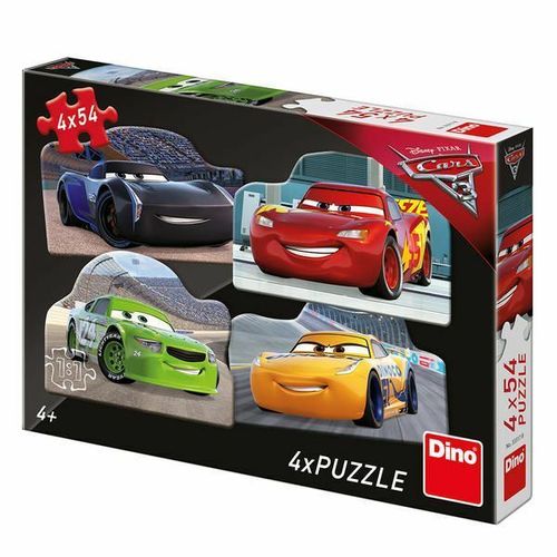 Dino Puzzle Cars 3: Rivals 4x54 Pièces De Puzzle