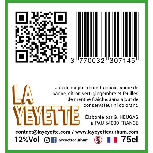 Mojito Gingembre 12% Vol. 75 Cl - La Yeyette Au Rhum