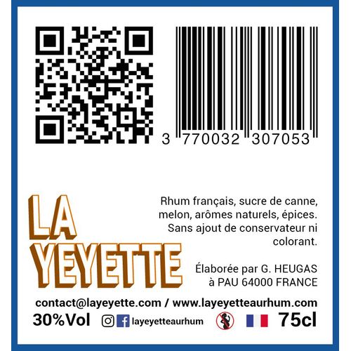 Rhum Arrangé Melon 30% Vol. 75 Cl - La Yeyette Au Rhum