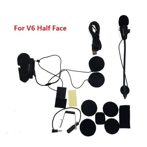 Couleur Pour Casque À Moitié Visage Kit De Microphone Pour Vimoto V3 / V6, Oreillette Bluetooth Pour Casque De Moto, Oreillette Stéréo, Connexion Multipoint