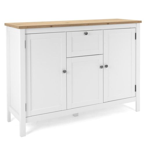 Commode En Bois Blanc Nature 120x90x40cm