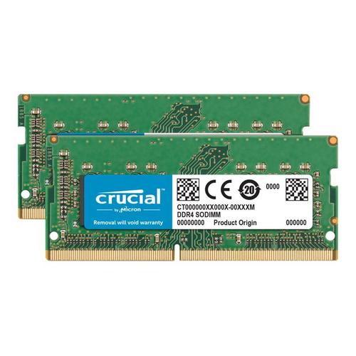 Crucial - DDR4 - kit - 64 Go: 2 x 32 Go - SO DIMM 260 broches - 2666 MHz / PC4-21300 - CL19 - 1.2 V - mémoire sans tampon - non ECC - pour Apple iMac (Début 2019); Mac mini (Fin 2018)