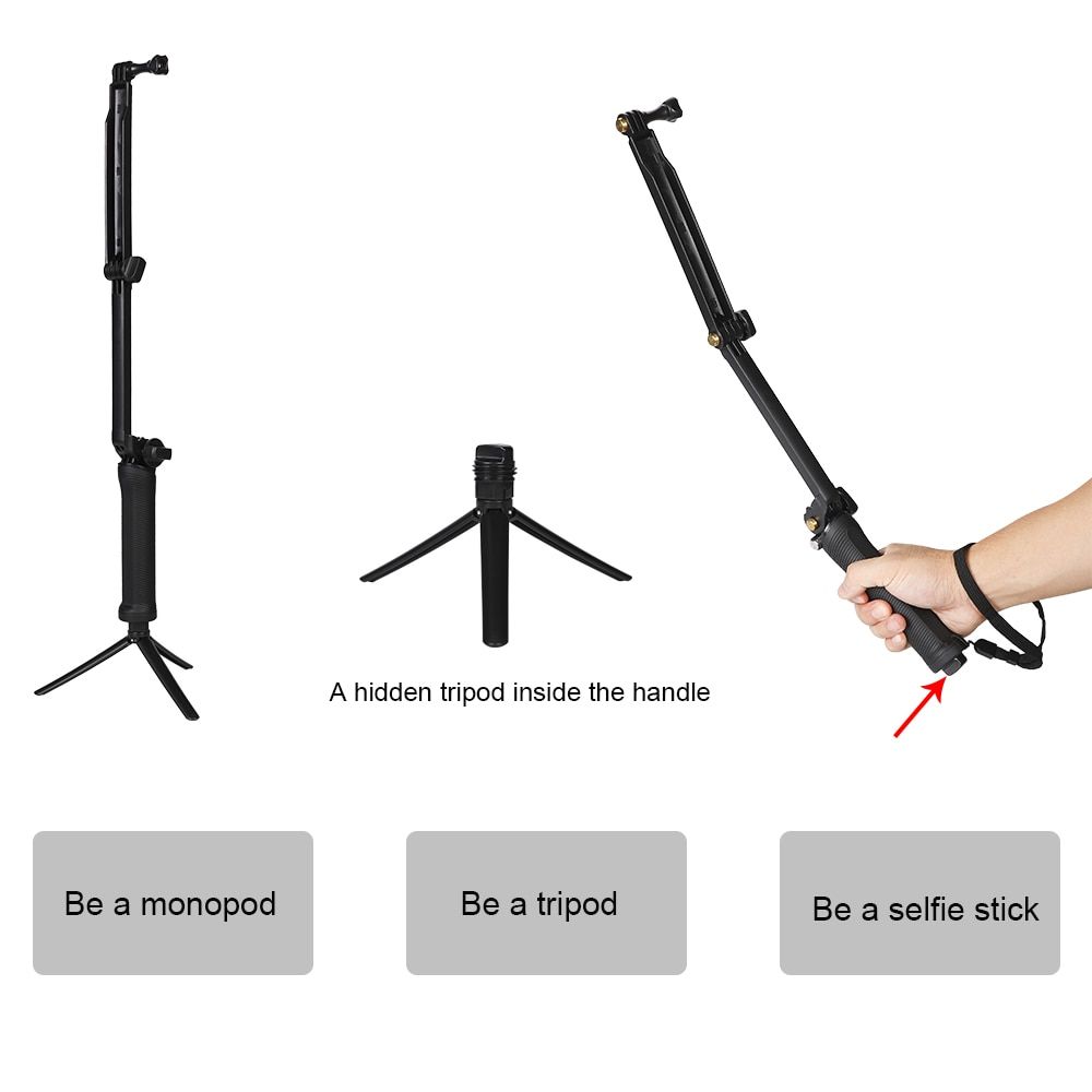 modle B - Trpied  poigne  3 voies pour Gopro 9 8 7 6 5 ... - 3