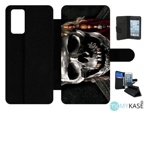 Etui À Rabat Pour Galaxy Note20 5g - Tête De Pirate - Simili-Cuir - Noir