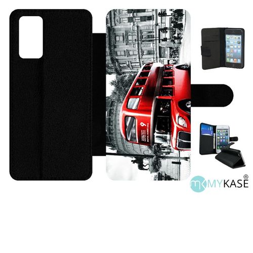 Etui À Rabat Pour Galaxy Note20 5g - London Vintage - Simili-Cuir - Noir
