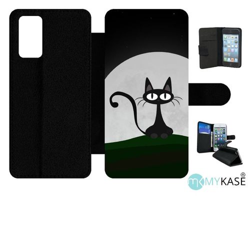 Etui À Rabat Pour Galaxy Note20 5g - Chat Noir - Simili-Cuir - Noir