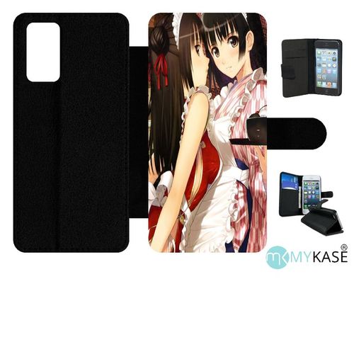 Etui À Rabat Pour Galaxy Note20 5g - Filles Manga 2 - Simili-Cuir - Noir