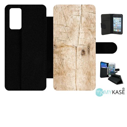 Etui À Rabat Pour Galaxy Note20 5g - Bois - Simili-Cuir - Noir
