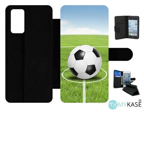 Etui À Rabat Pour Galaxy Note20 5g - Terrain De Foot - Simili-Cuir - Noir