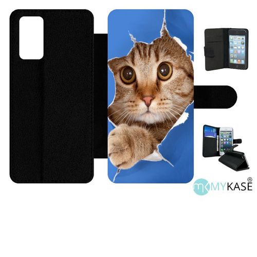 Etui À Rabat Pour Galaxy Note20 5g - Chat Trou - Simili-Cuir - Noir