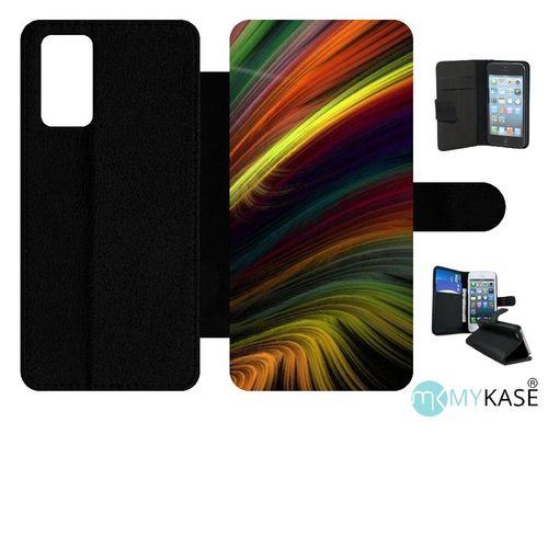 Etui À Rabat Pour Galaxy Note20 5g - Colorfull Arc En Ciel - Simili-Cuir - Noir