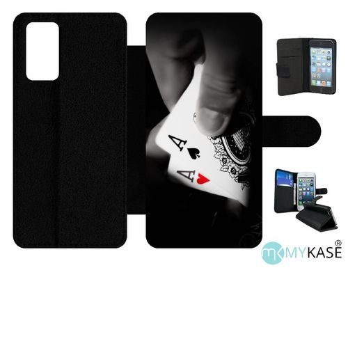 Etui À Rabat Pour Galaxy Note20 5g - Poker As - Simili-Cuir - Noir