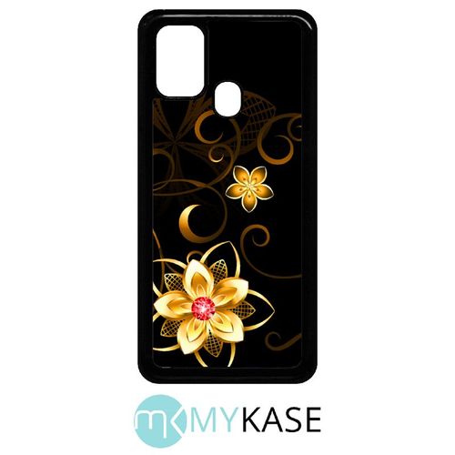 Coque Pour Galaxy M31 Prime - Golden Flowers 2 - Noir