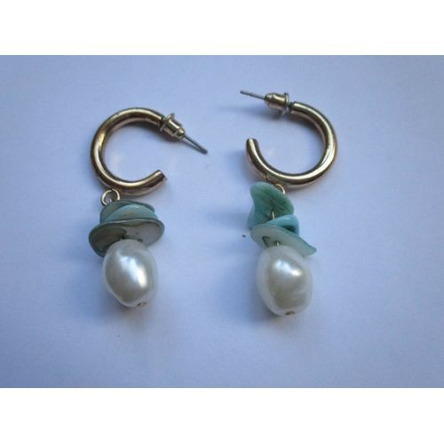 Boucle D'oreilles Créole, Perles Et Pierres