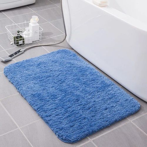 Hopolymères-Tapis De Bain Blancs Solides,En Fibre Fine,Grande Taille,Non Ald,Pour Toilettes,Chambre À Coucher - Type Bleu-60x90cm