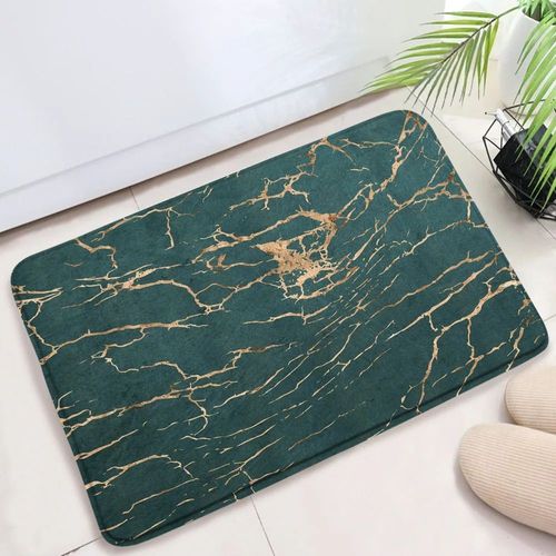 Polymères De Bain Texturés En Marbre Pour La Décoration Intérieure,Tapis Coordonnants,Tapis De Porte De Sol,Ensembles D'accessoires,Noir Et Blanc,Glouton - Type 1019550073-Dd-40x60cm-15.7x23.6in