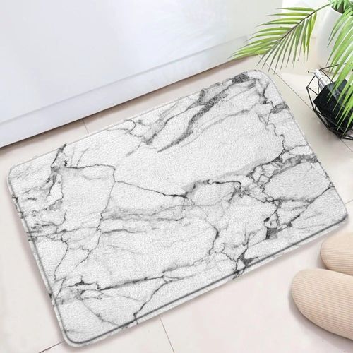Polymères De Bain Texturés En Marbre Pour La Décoration Intérieure,Tapis Coordonnants,Tapis De Porte De Sol,Ensembles D'accessoires,Noir Et Blanc,Glouton - Type 5595l-Dd-40x60cm-15.7x23.6in